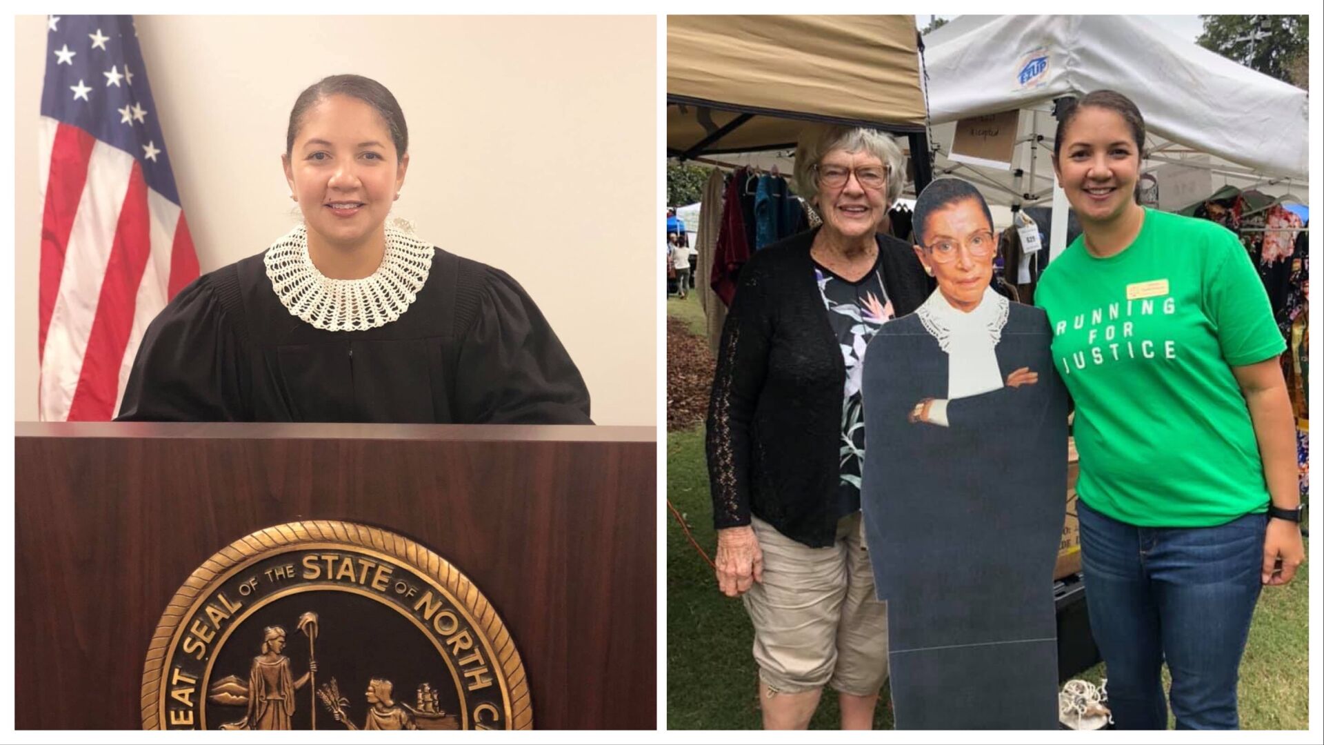 Judge Tiffany Bartholomew wears a Ginsburg-inspired collar